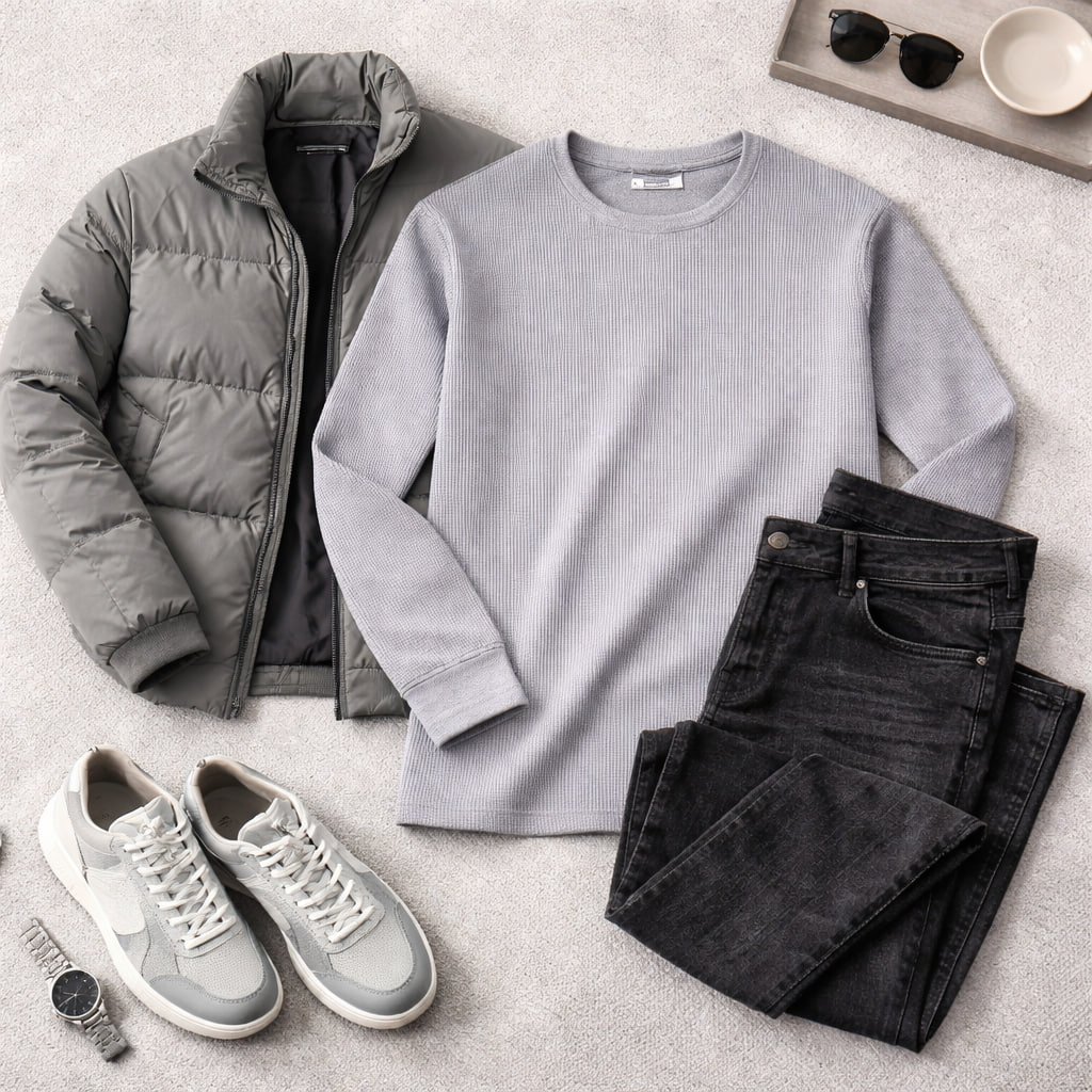 بلوز مردانه آستین بلند طوسی مدل Atra